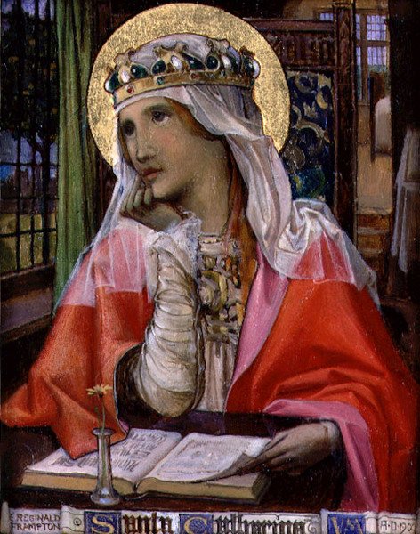 Den heliga Katarina, ca 1900 (olja på panel) av Edward Reginald Frampton
