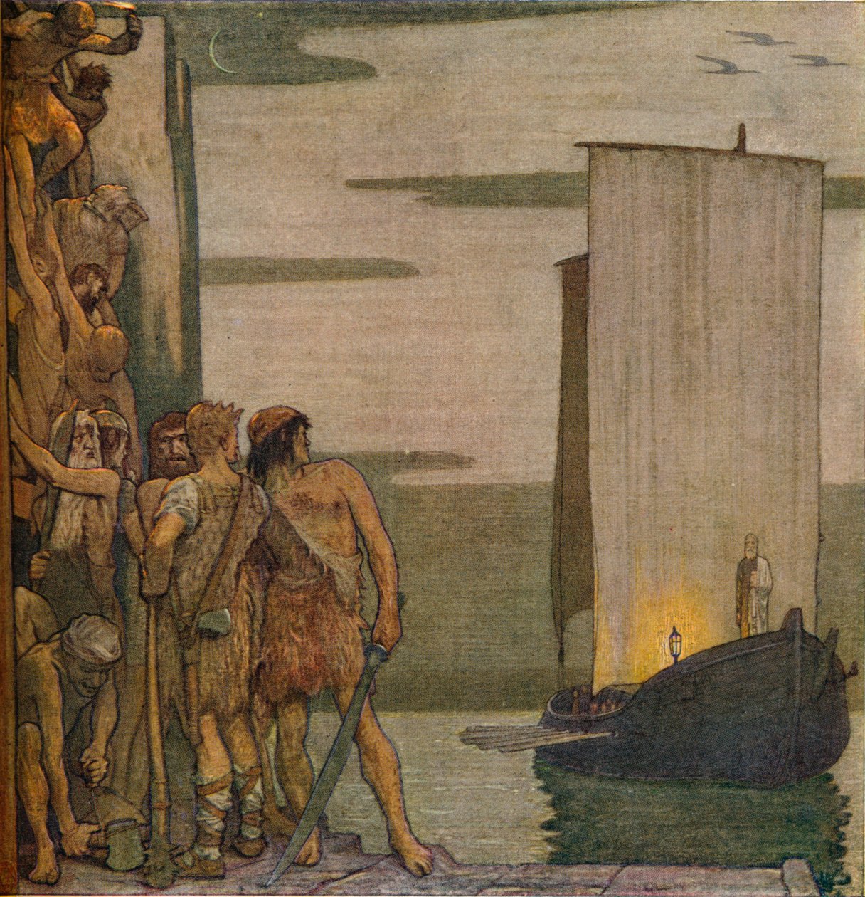 Saint Patricks landning i Irland, c1912, 1914 av Edward Reginald Frampton