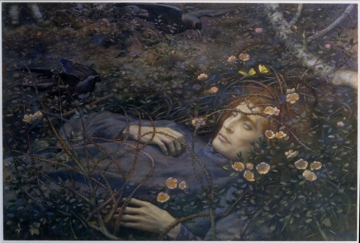 "Åh vad är det där i hålan?" (akvarell på papper) av Edward Robert Hughes