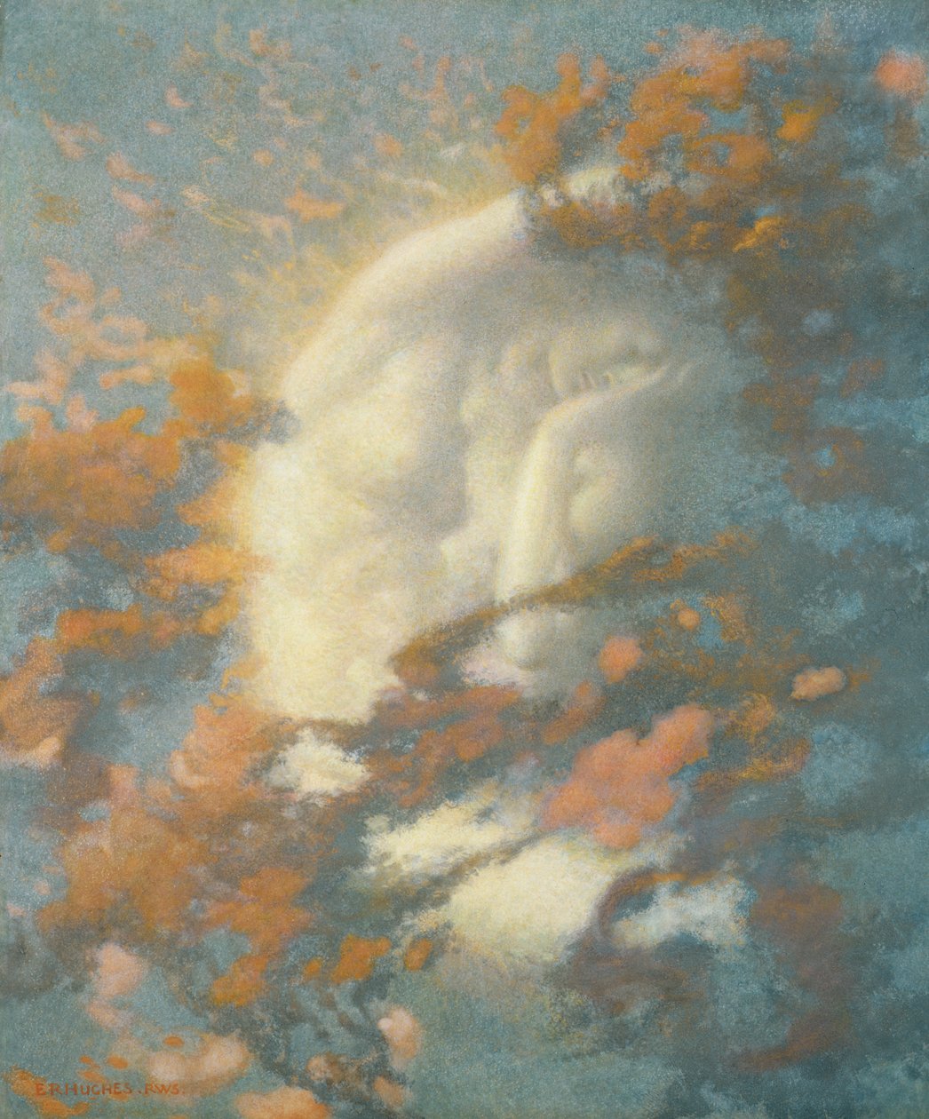 Pack Clouds Away och Welcome Day (wc och guldfärg på papper) av Edward Robert Hughes