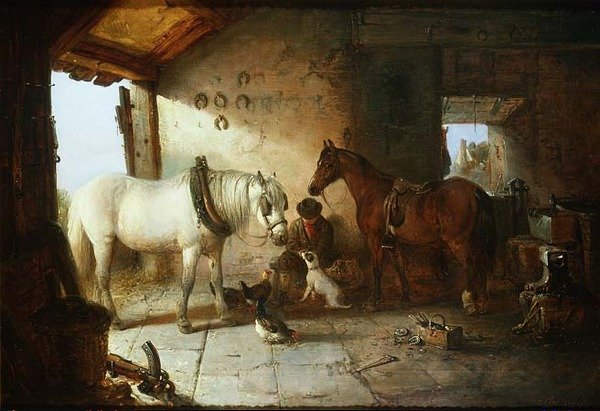 In the Forge (olja på duk) av Edward Robert Smythe