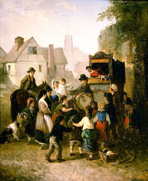 Punch and Judy Show (olja på duk) av Edward Robert Smythe