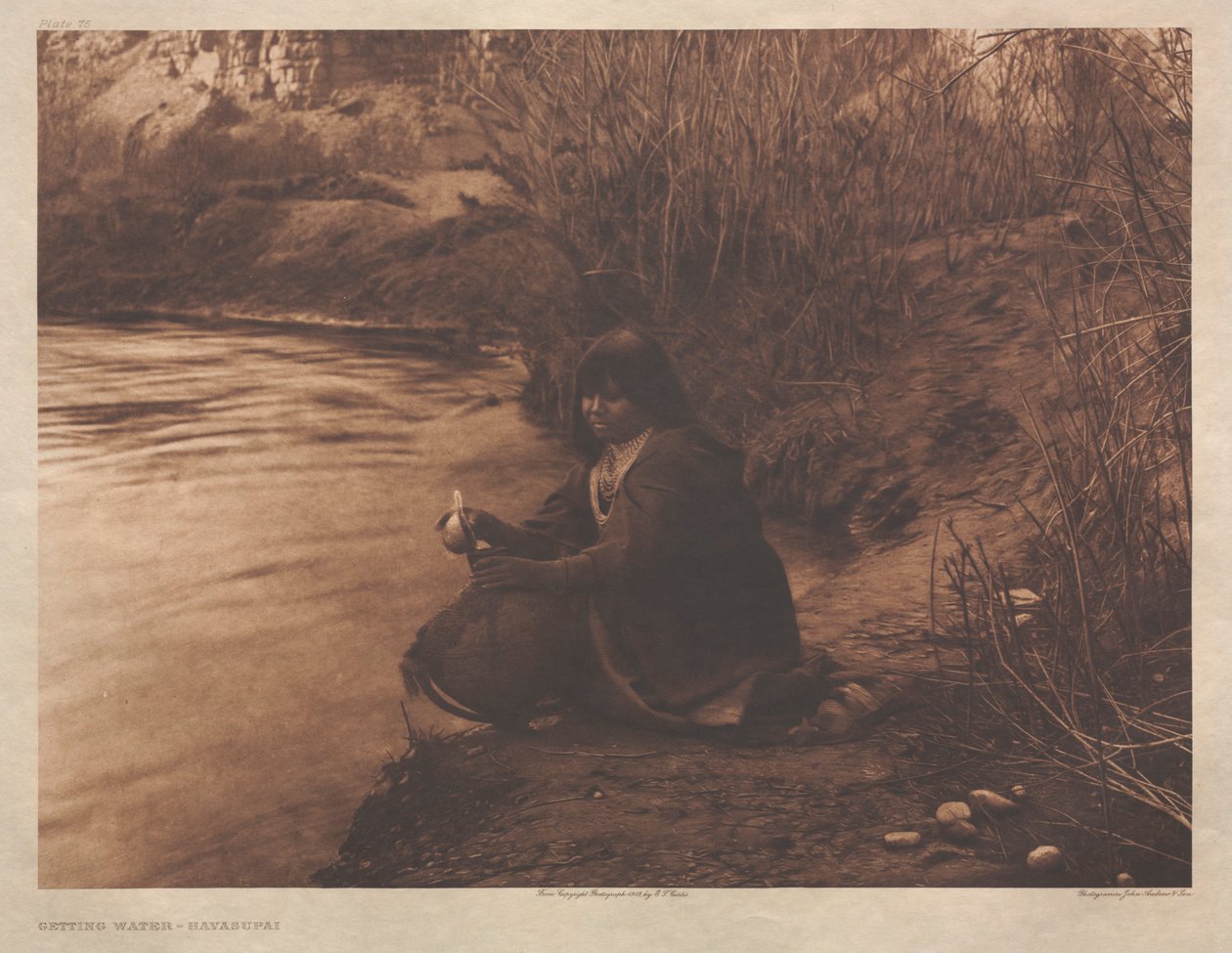 Portfölj II, plansch 75: Att hämta vatten - Havasupai av Edward S. Curtis