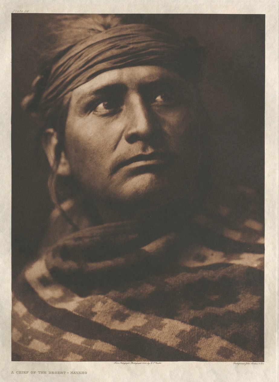 Portfölj I, plansch 26: En hövding från öknen-Navaho av Edward S. Curtis