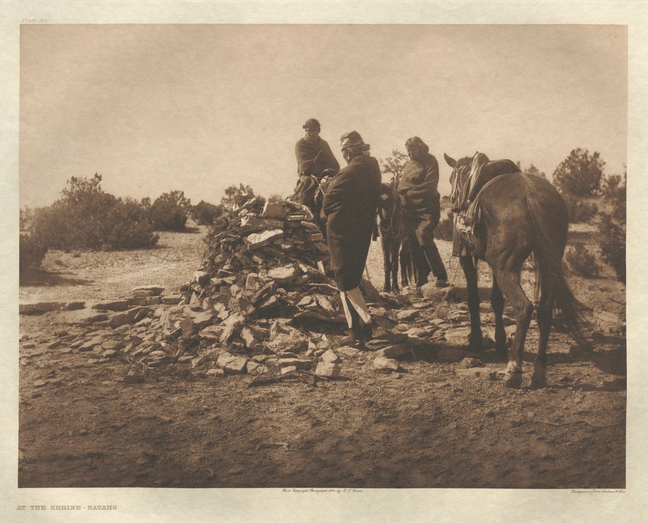 Portfölj I, plansch 30: Vid helgedomen-Navaho av Edward S. Curtis