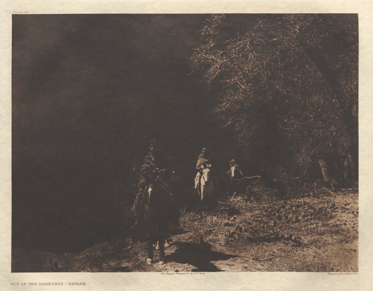 Portfölj I, plansch 37: Ut ur mörkret-Navaho av Edward S. Curtis