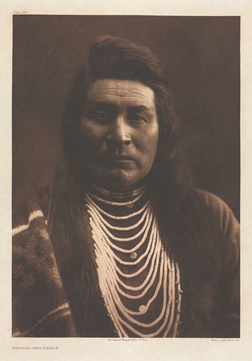 Portfölj VIII, skylt 258: Typisk Nez Perce av Edward S. Curtis