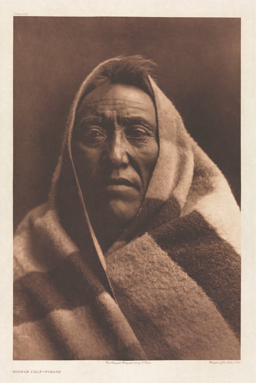 Portfölj VI, skylt 202: Mellankalv - Piegan av Edward S. Curtis