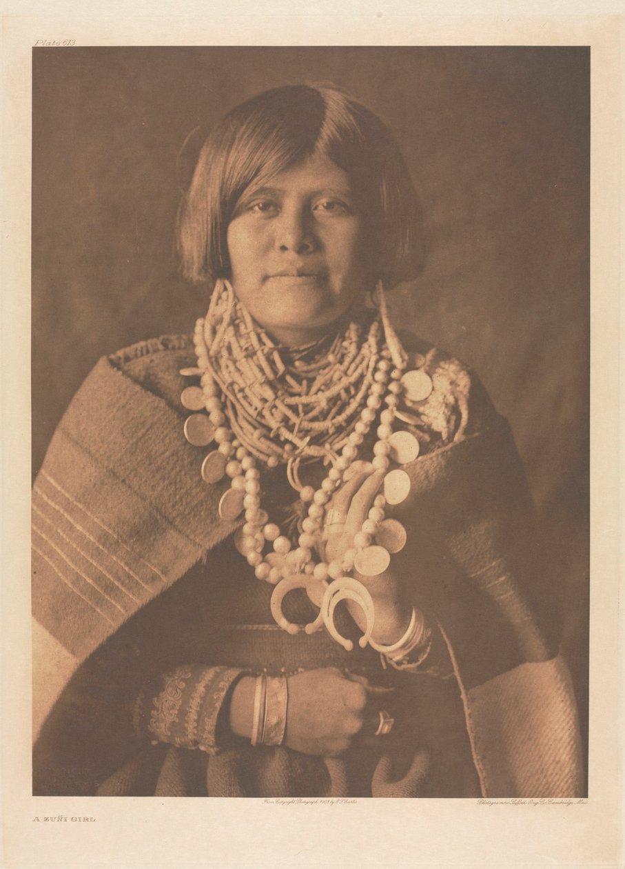 Portfölj XVII, plansch 613: En zuñi-flicka av Edward S. Curtis