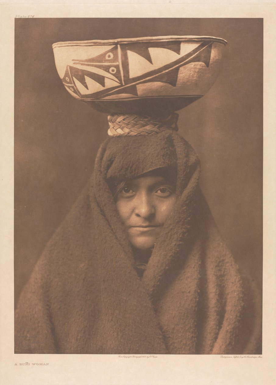 Portfölj XVII, plansch 614: En Zuñi-kvinna av Edward S. Curtis