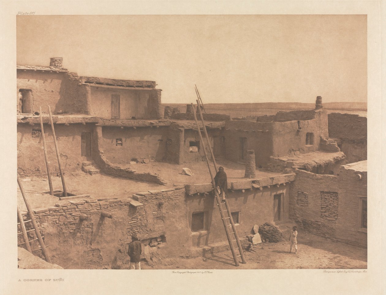 Portfölj XVII, plansch 615: Ett hörn av Zuñi av Edward S. Curtis