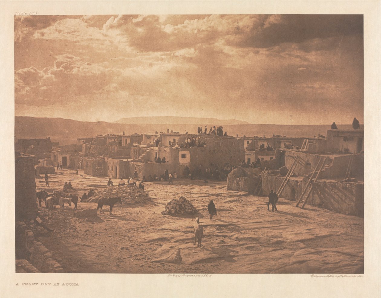Portfölj XVI, plansch 565: En högtidsdag i Acoma av Edward S. Curtis