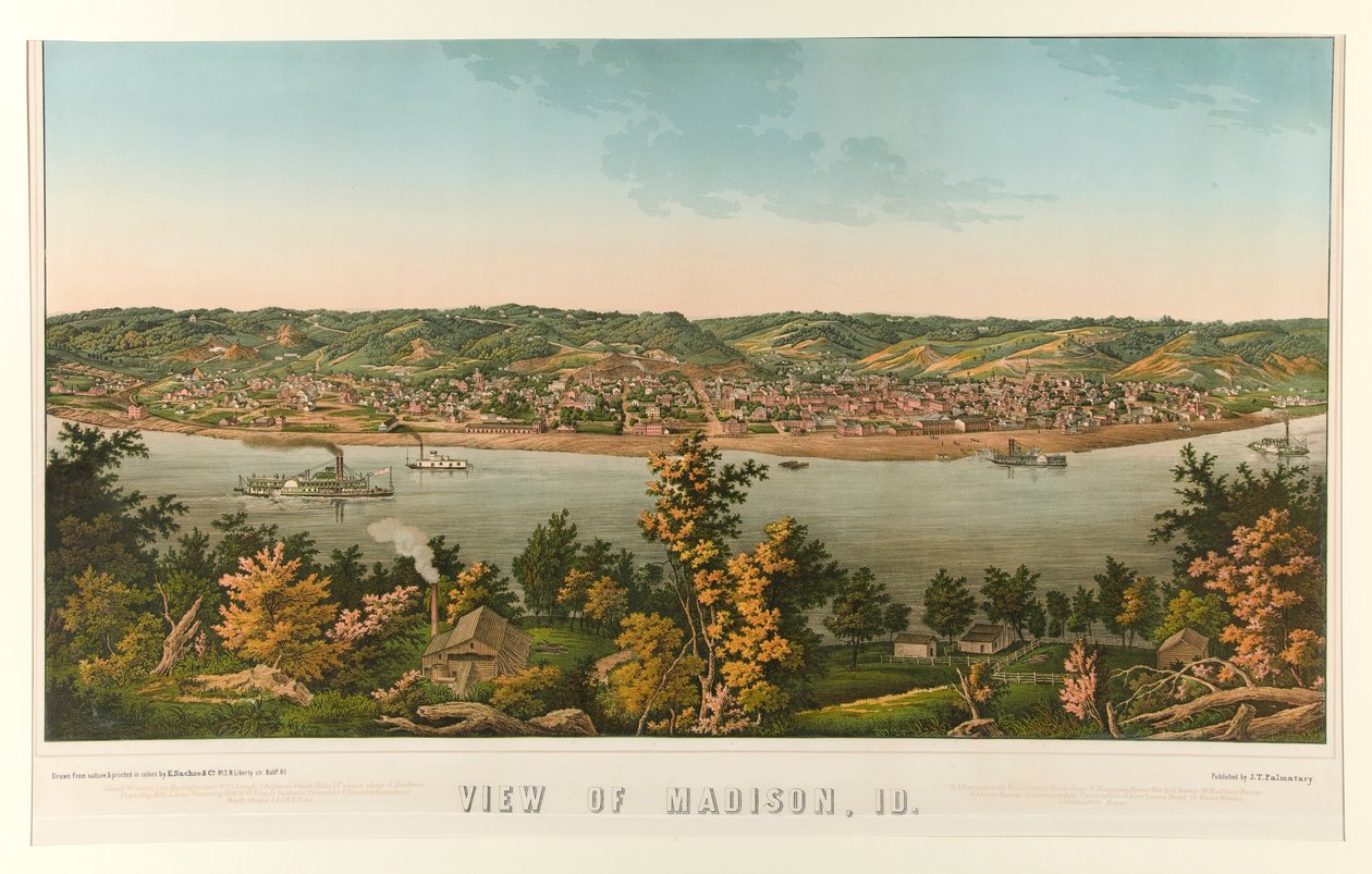Utsikt över Madison, Id. (Indiana) av Edward Sachse