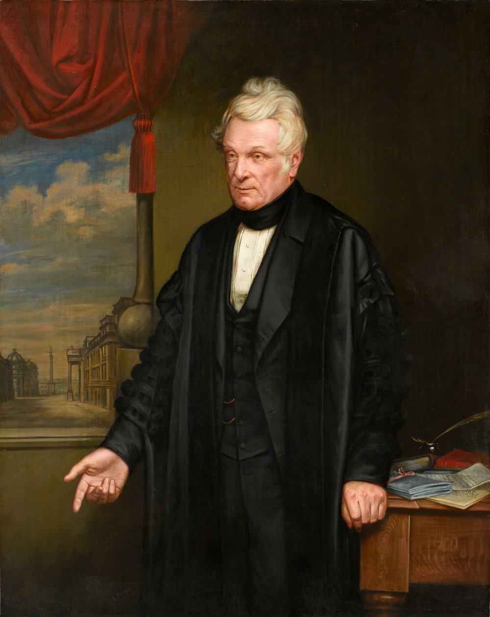 Porträtt av John Clayton, engelsk advokat och arkeolog, 1863 av Edward Sawyer