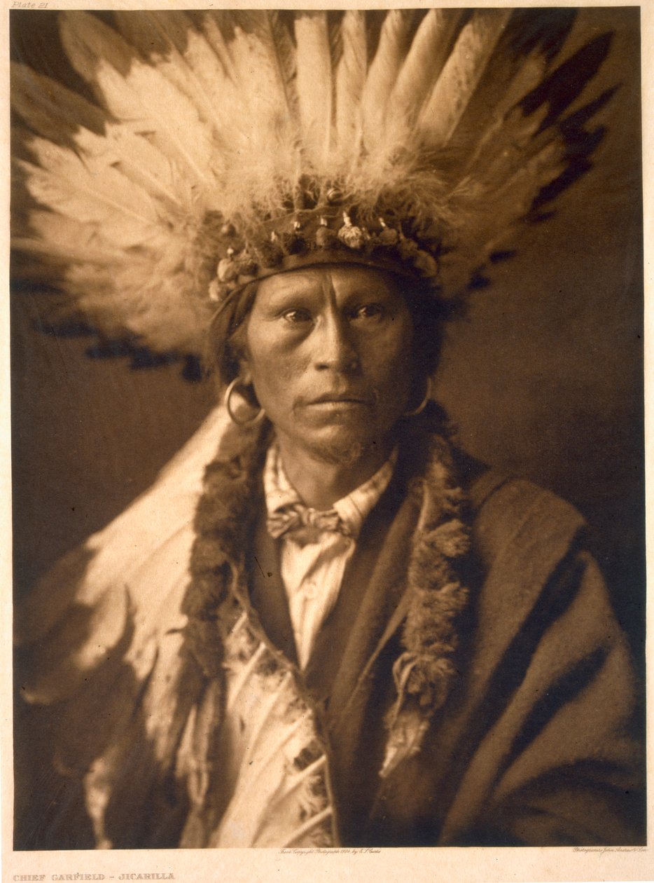 Chief Garfield från Jicarilla av Edward Sheriff (after) Curtis