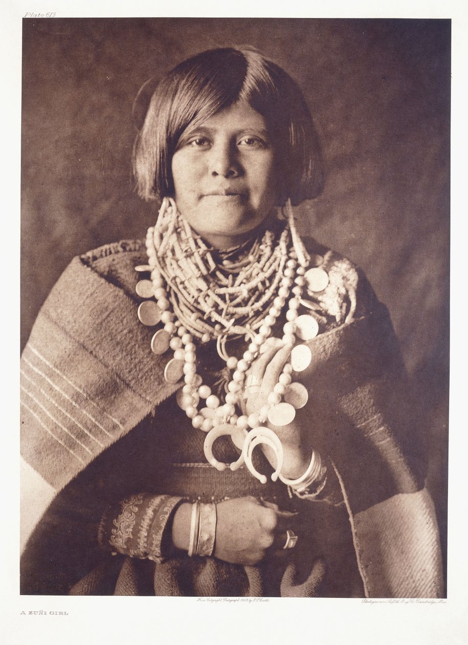 ズニ族の女の子のスウェーデン人 av Edward Sheriff Curtis