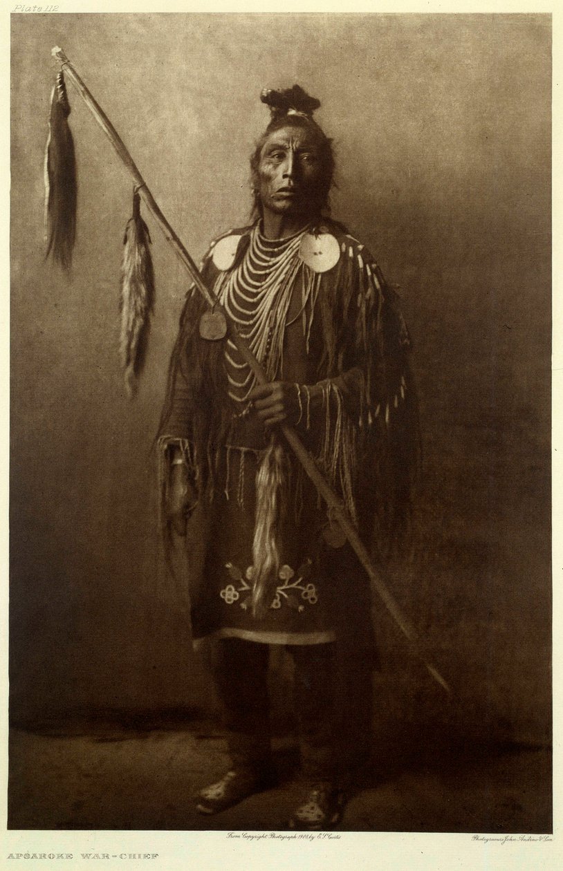 American Indians: Porträtt av en Apsaroke Warrior av Edward Sheriff Curtis