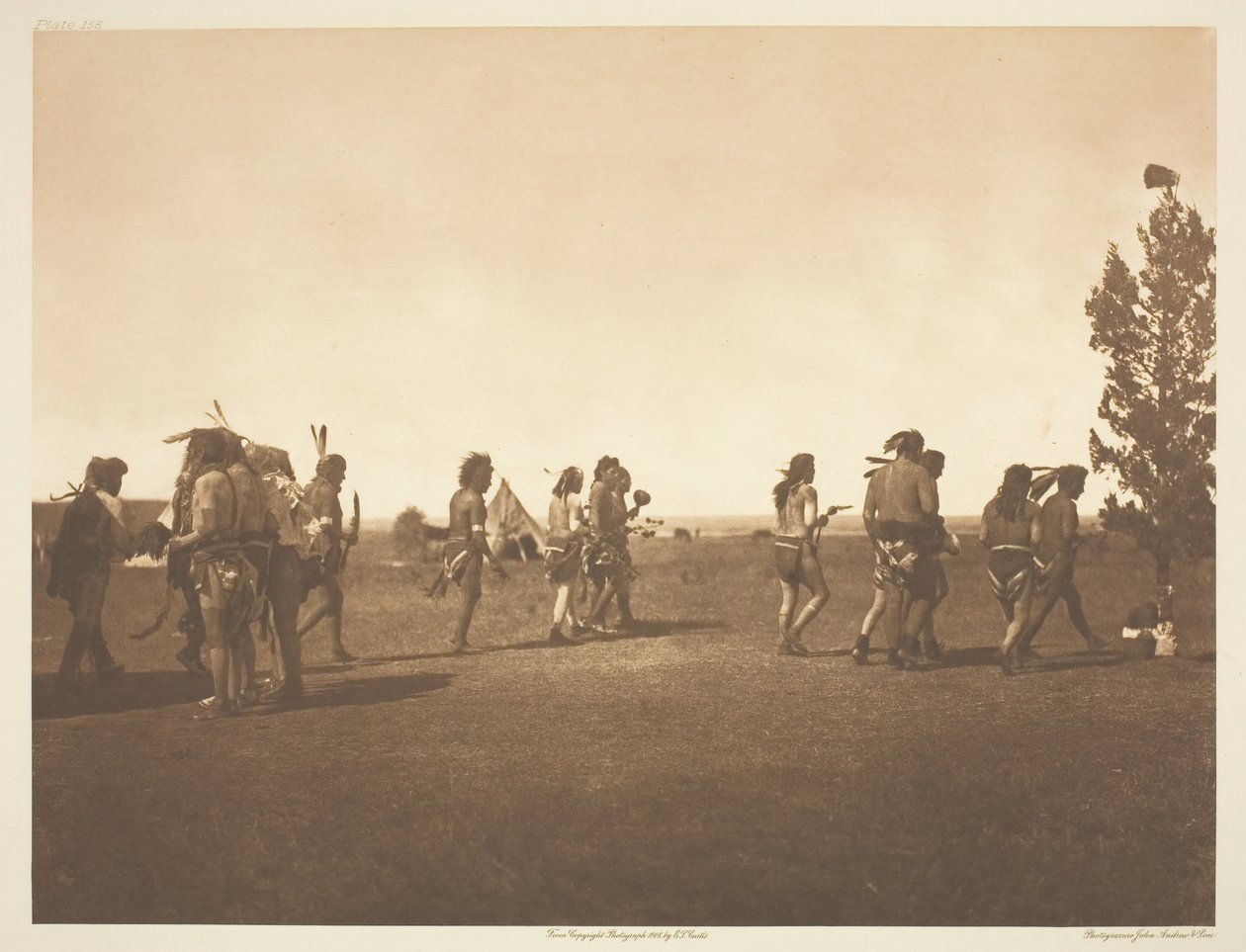 Arikara Medicine Ceremony - Dance of the Fraternity, 1908. av Edward Sheriff Curtis