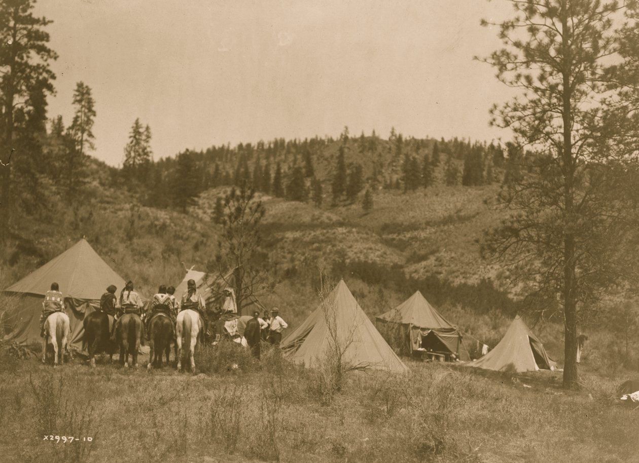 Författarläger bland Spokan 1910 (foto) av Edward Sheriff Curtis