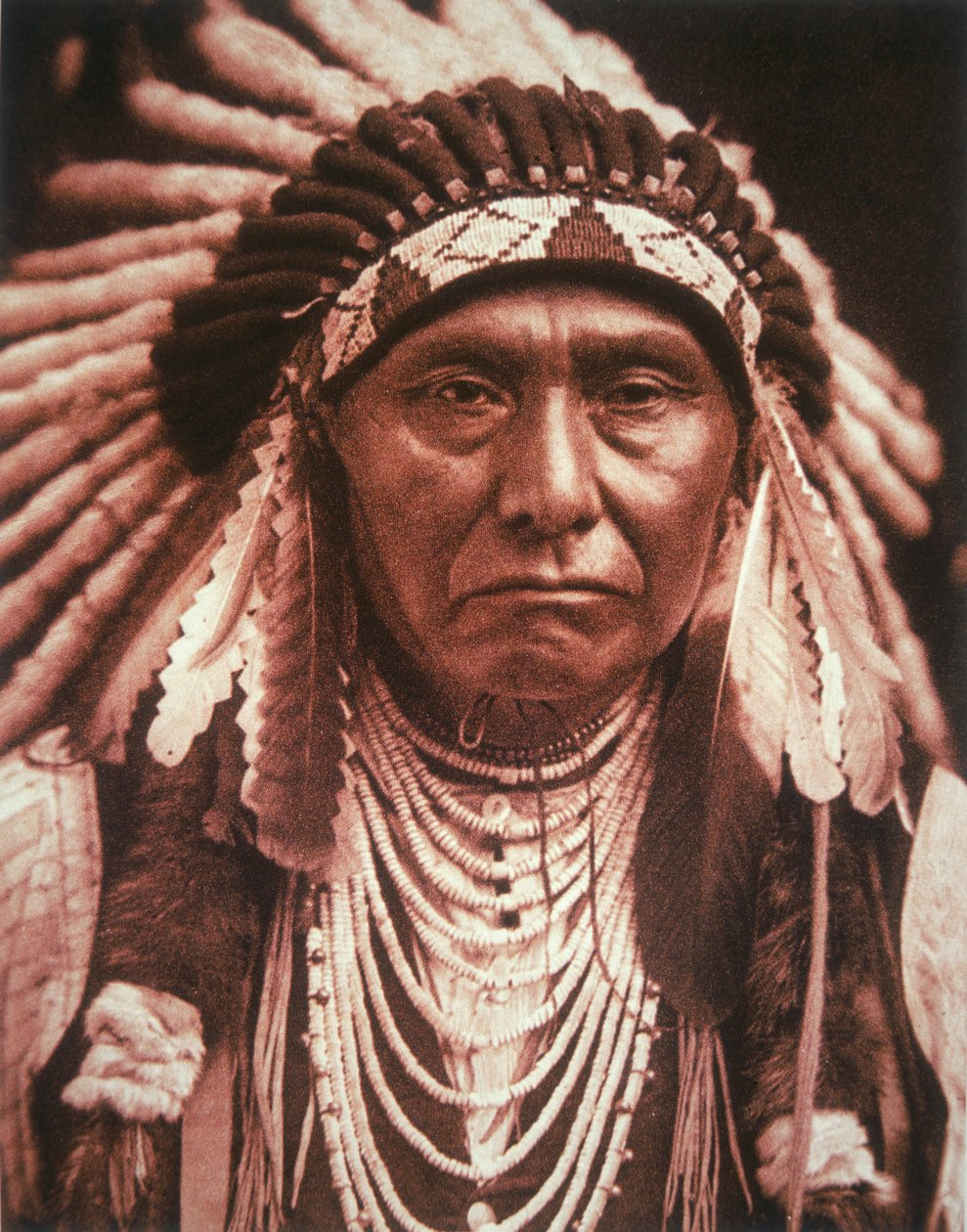 Chef Joseph (1840-1904) ca 1903 (s/v foto) av Edward Sheriff Curtis