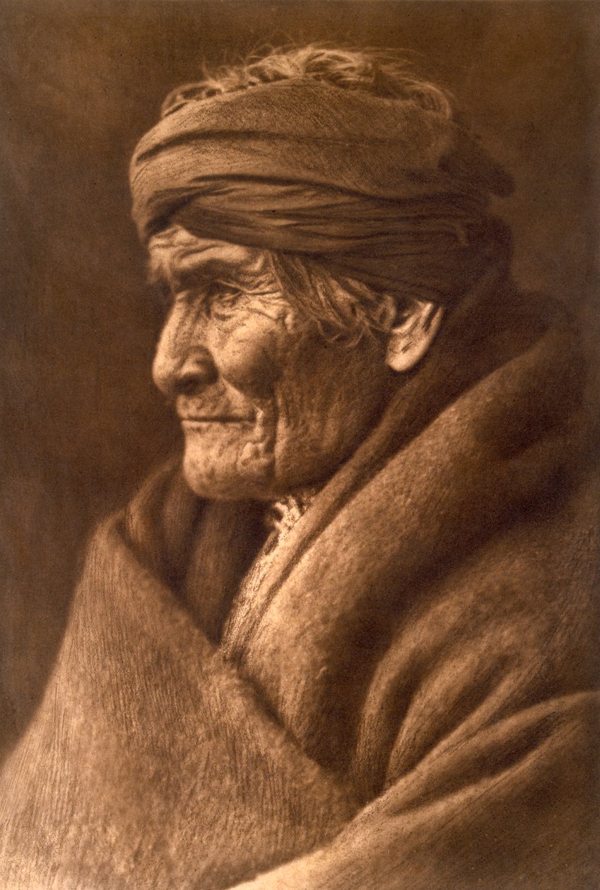 Geronimo, chef för Apache, som gammal man 1907 (fotogravyr) av Edward Sheriff Curtis