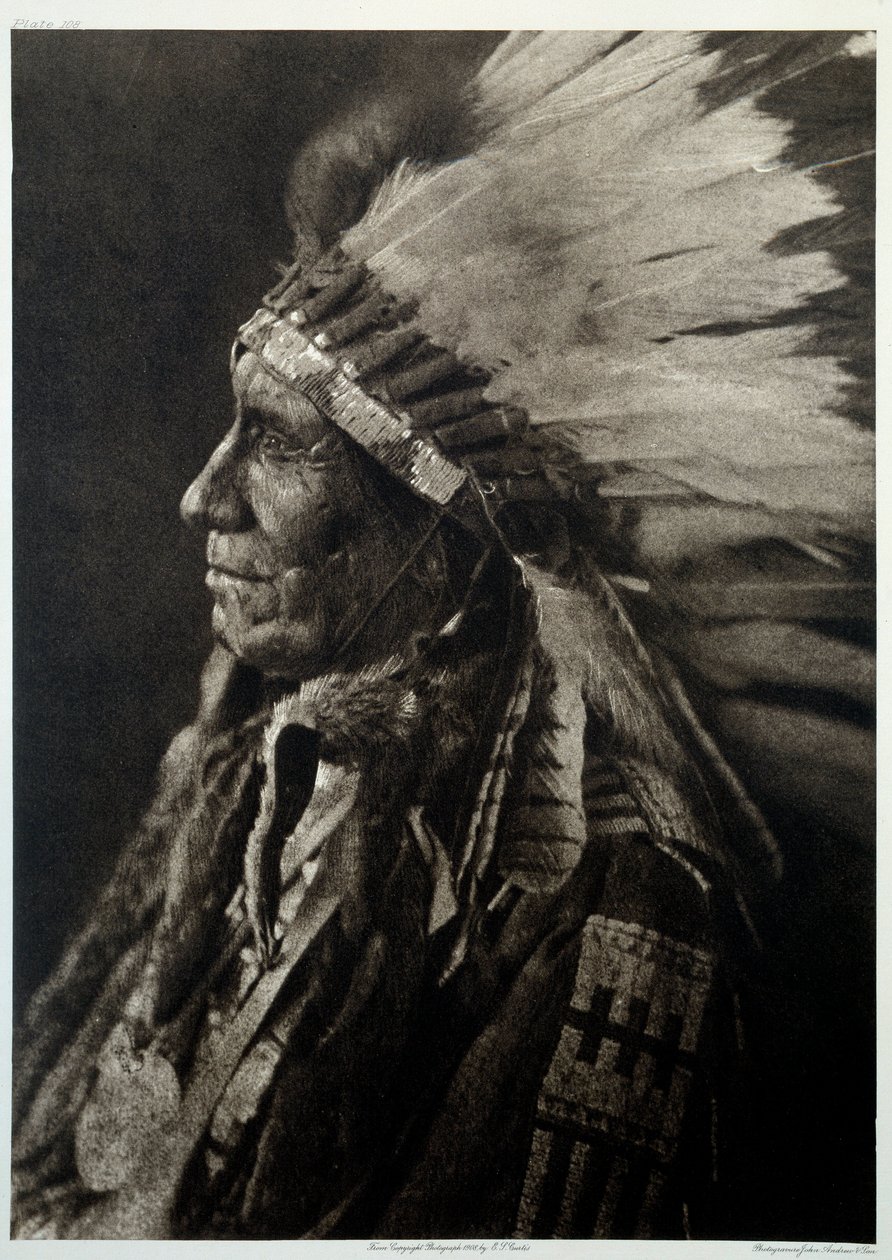 Indians of America: Porträtt av Indian Chief av Edward Sheriff Curtis