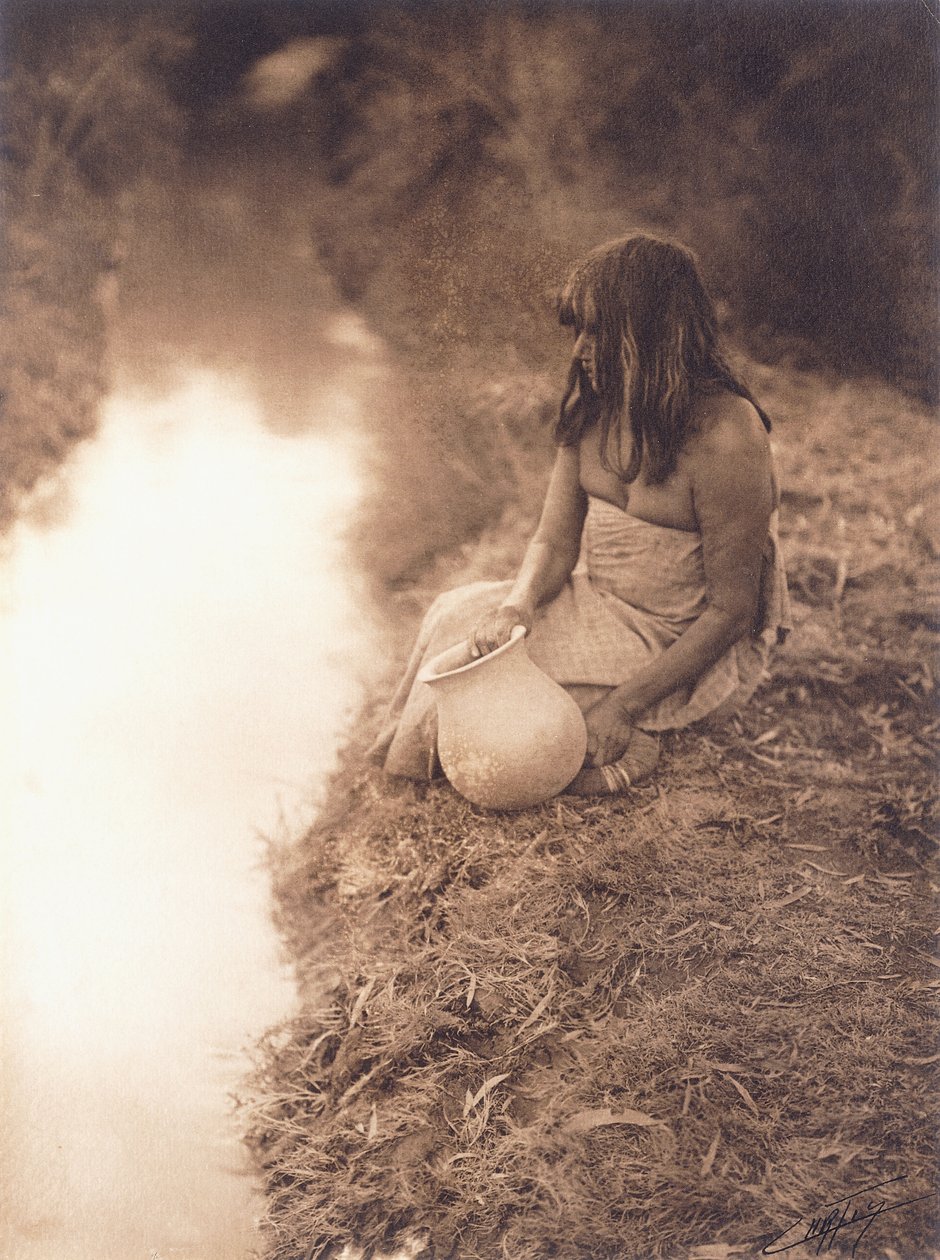 Maricopa kvinna vid strömmen av Edward Sheriff Curtis