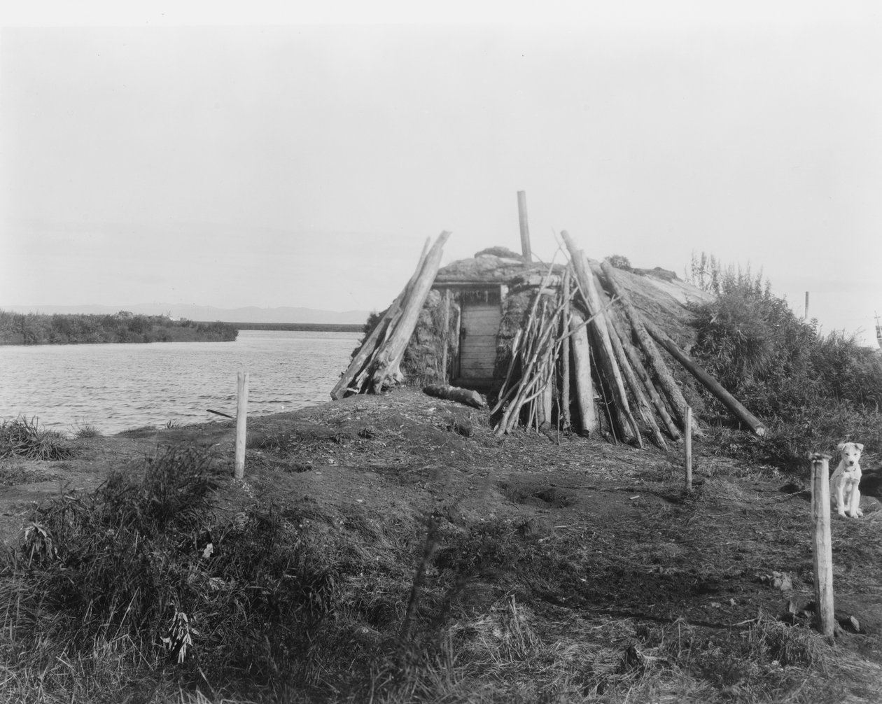 På Selawikfloden, ca 1929 (s/v foto) av Edward Sheriff Curtis