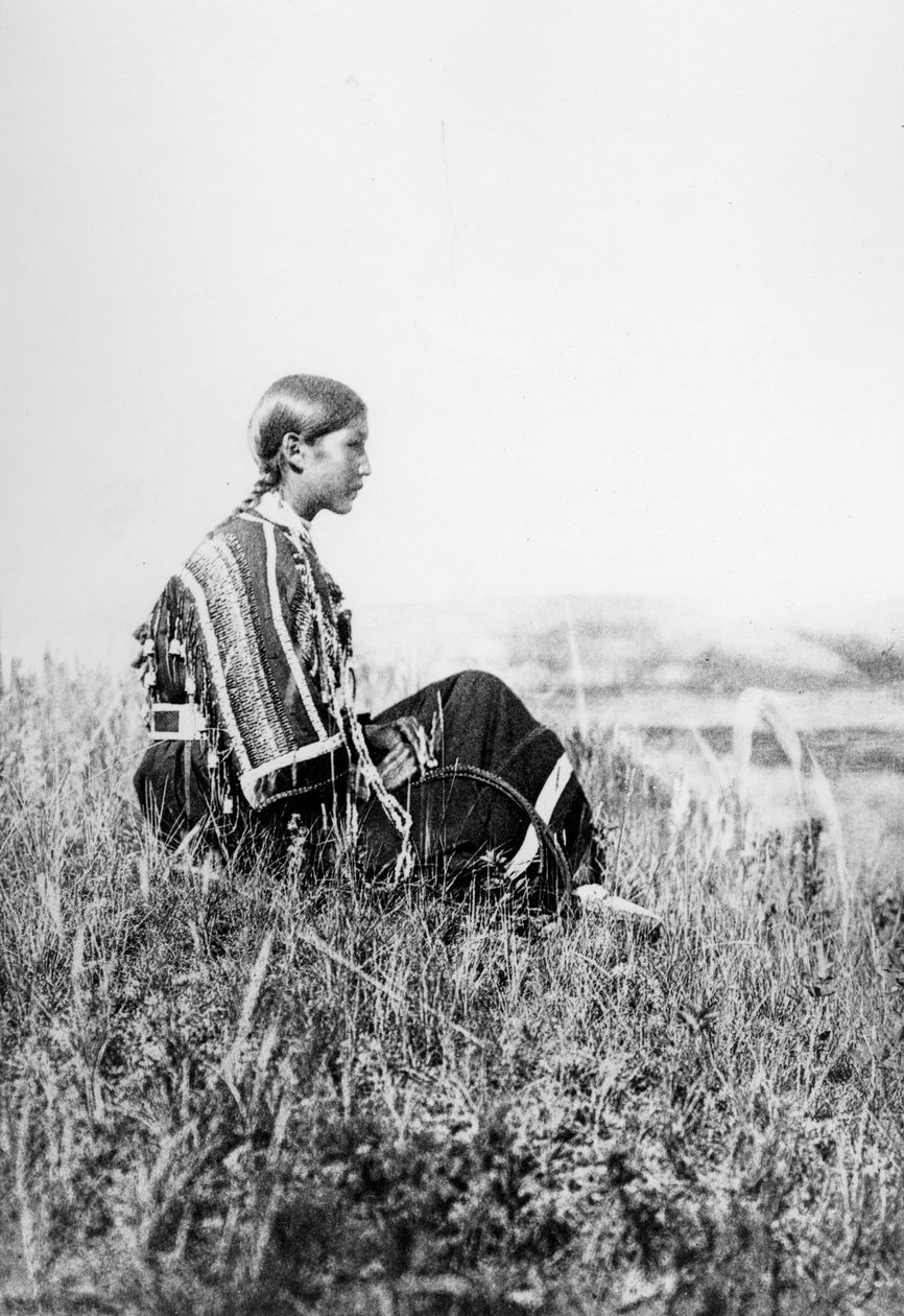 Piegan Girl dagdrömmer av Edward Sheriff Curtis