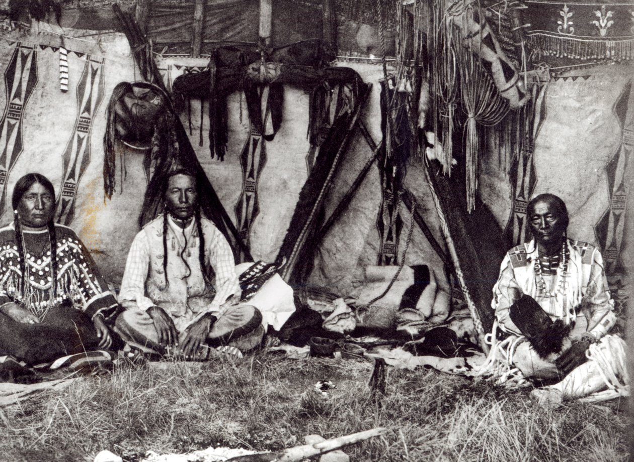 Piegan Lodge interiör av Edward Sheriff Curtis