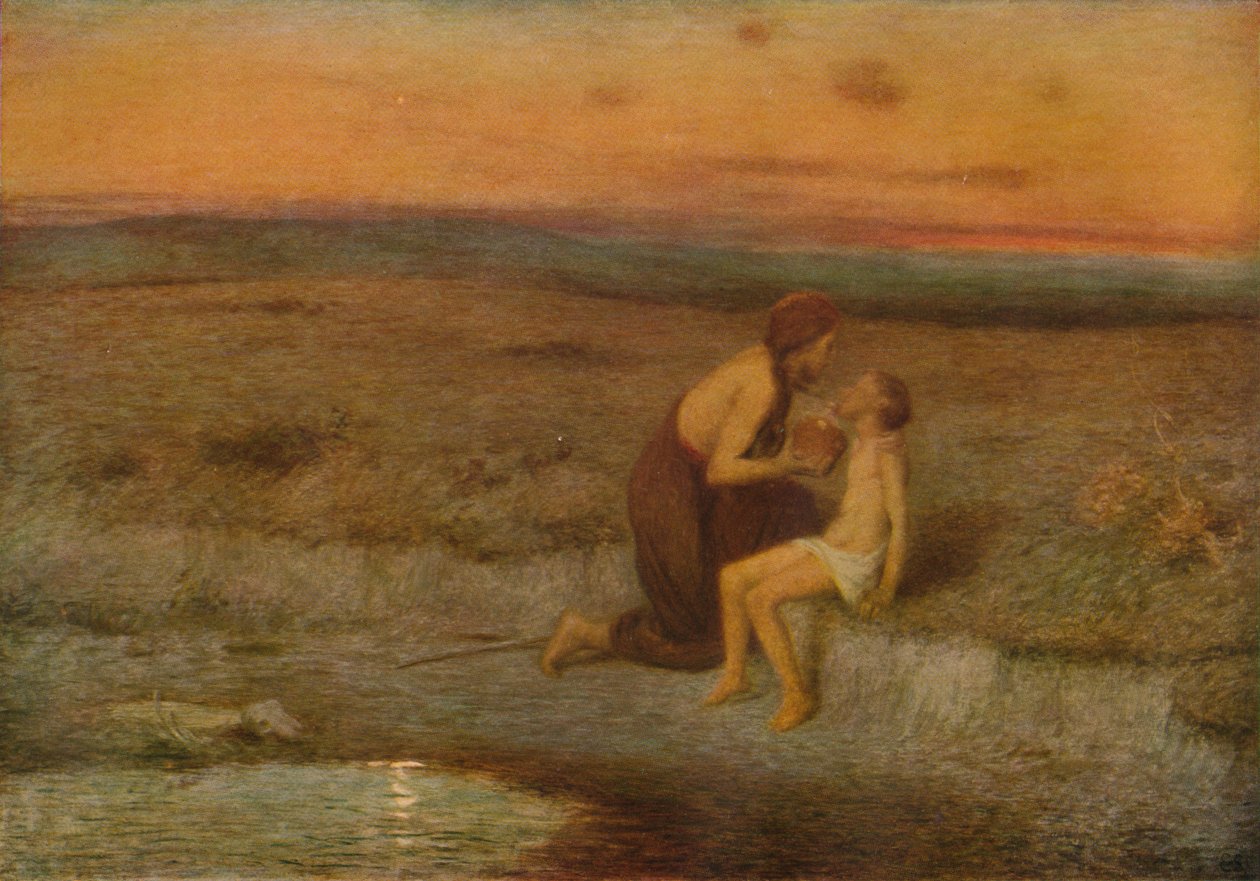 Hagar och Ismael, c1800-talet av William Edward Stott