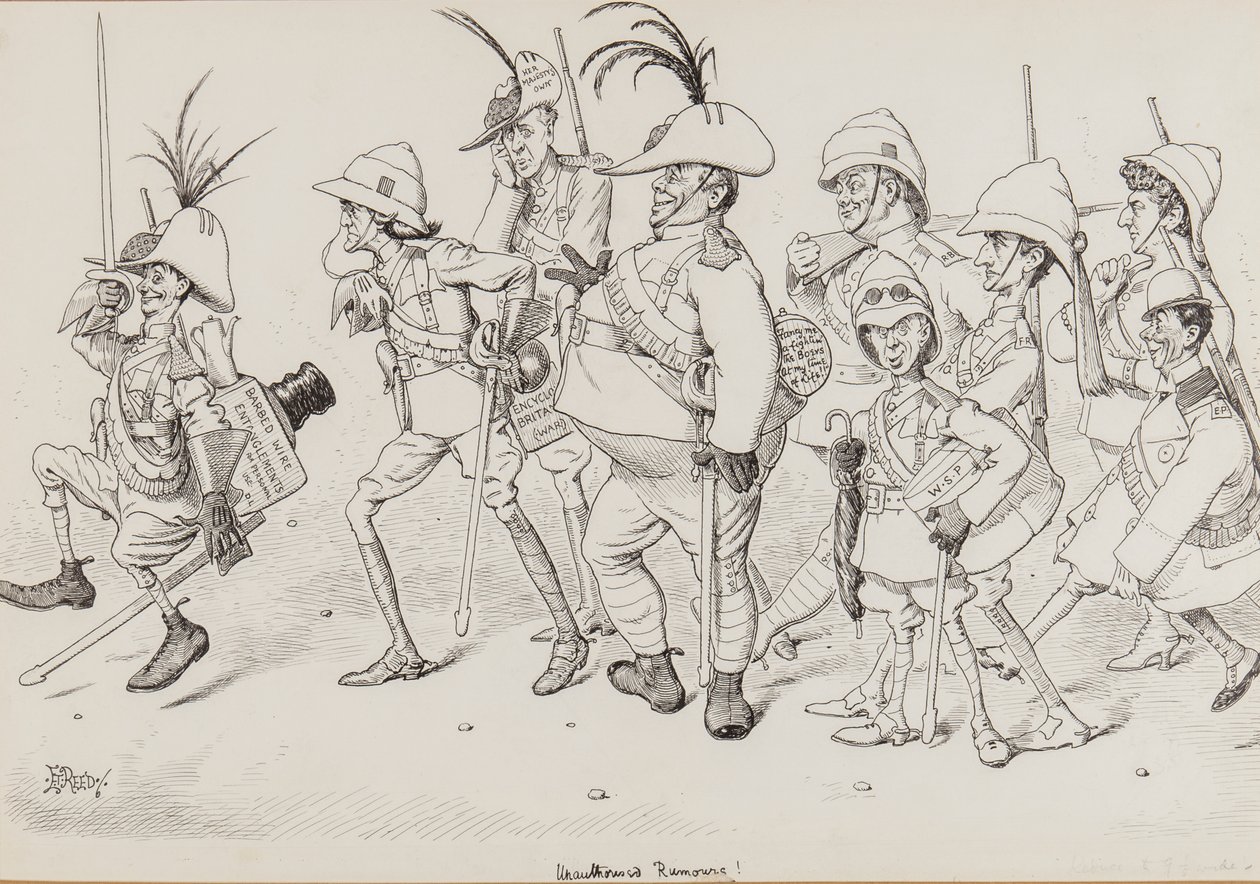 Dan Leons Light Horse, inklusive karikatyrer av Henry Irving, Beerbohm Tree, R.B., W.S. Penley, Forbes Robertson och E.P., för Punch, november 1902 av Edward Tennyson Reed