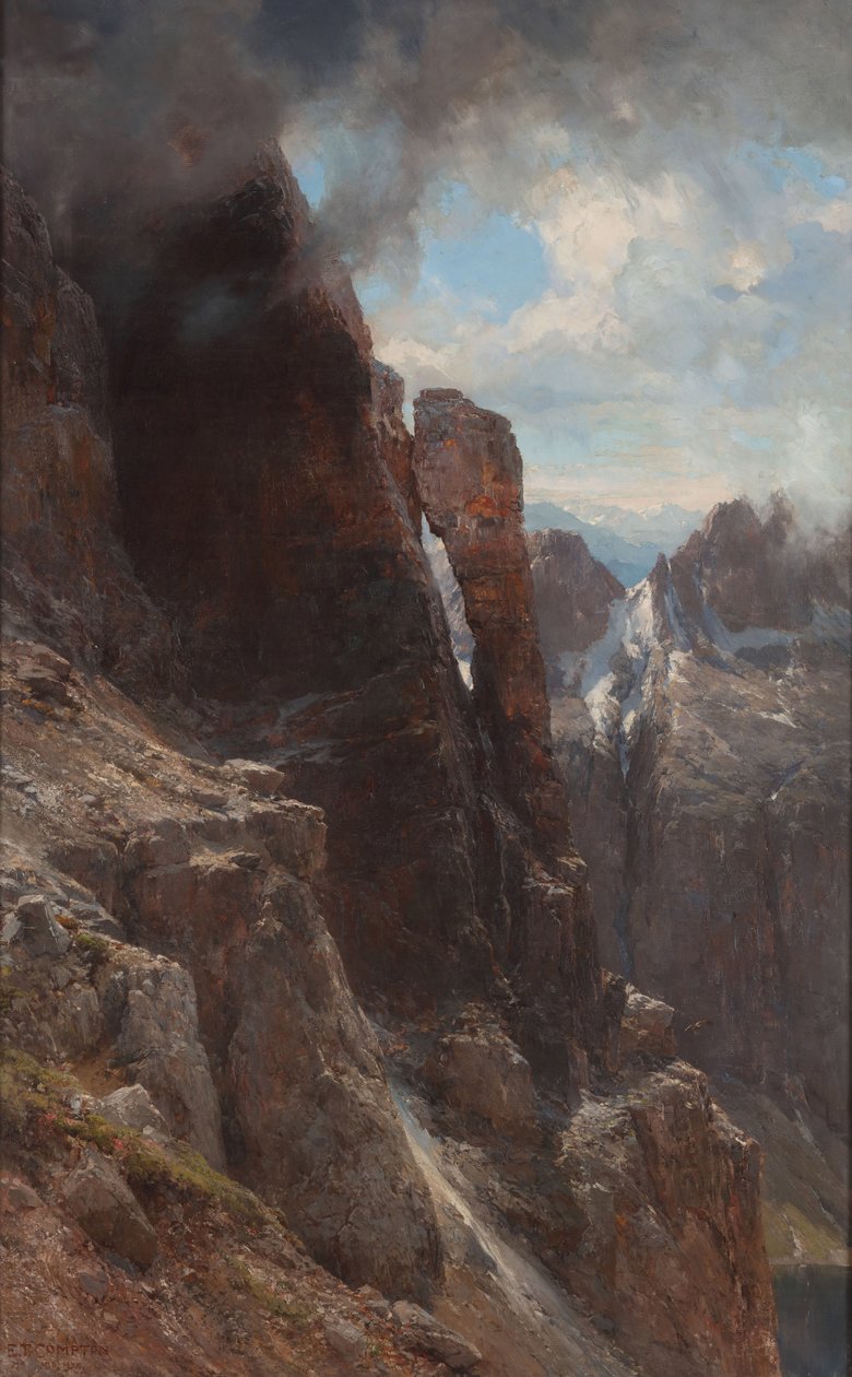 Dolomiternas landskap, mellan 1874 och 1880. av Edward Theodore Compton