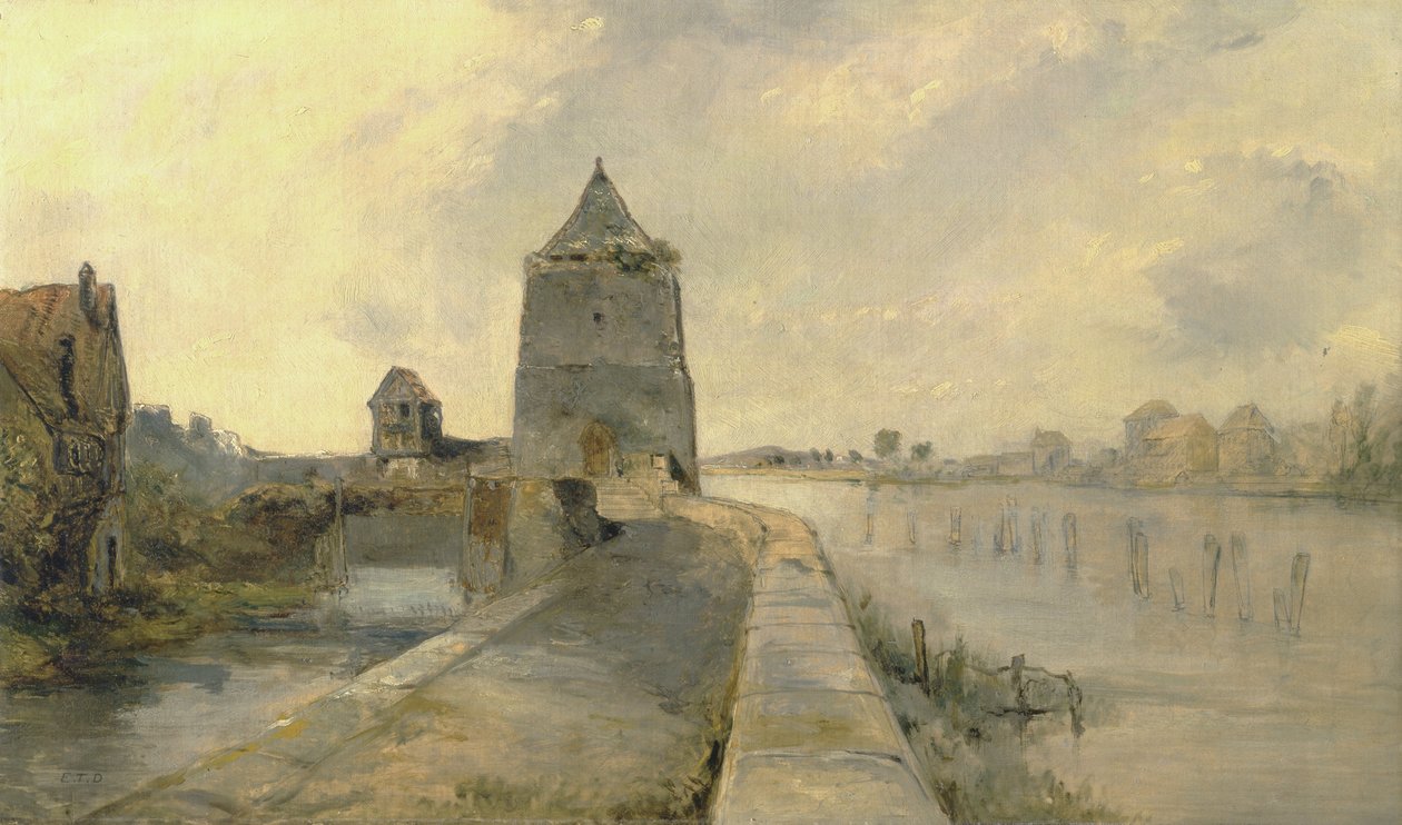 Rhen i Konstanz (Konstanz-am-Rhein) c.1830 (olja på duk) av Edward Thomas Daniell