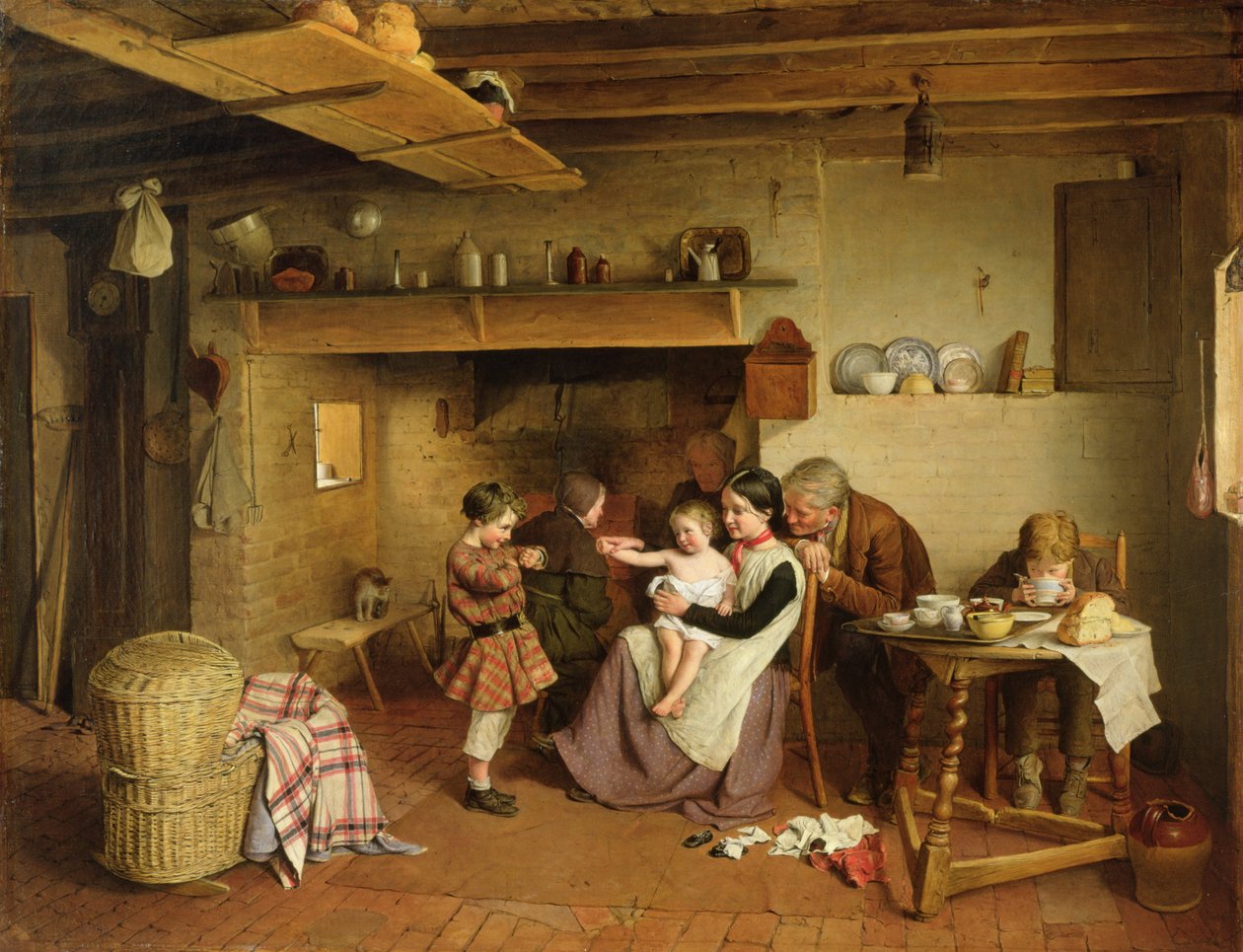 En stuga scen, 1855 av Edward Thompson Davis