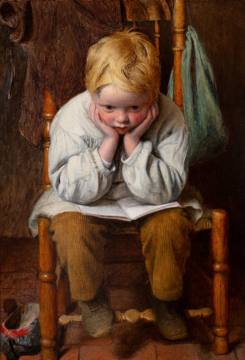 Learning by Heart (olja på pannå) av Edward Thompson Davis