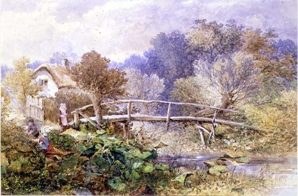 On Tapsy Brook, Herefordshire (akvarell) av Edward Turner