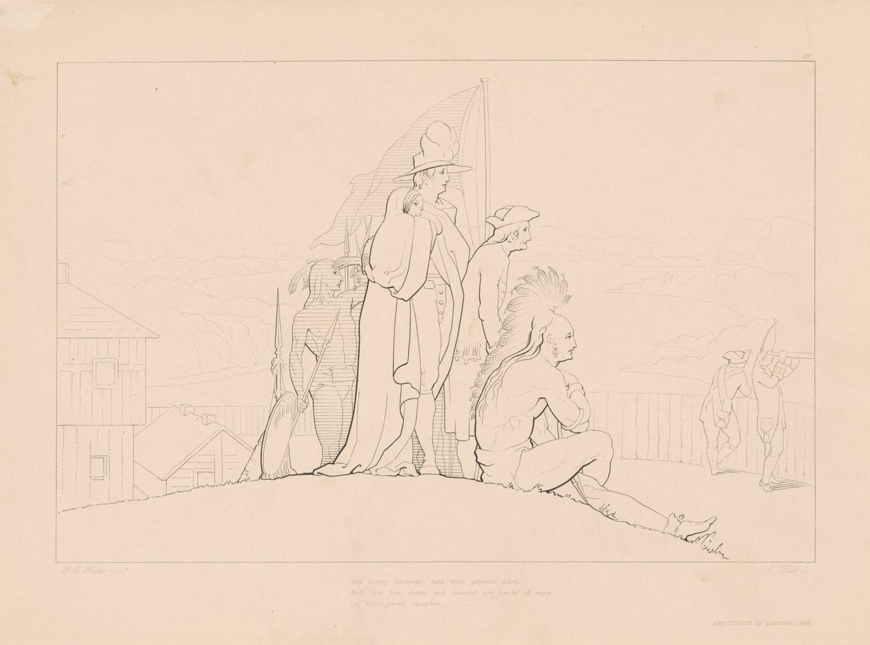 The Lovely Gertrude, Safe from Present Harm av Edward Webb, after George Elgar Hicks
