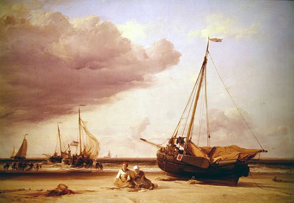 A Beach Scene (olja på duk) av Edward William Cooke