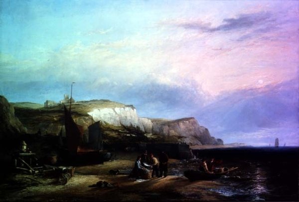 Holländska Pincks Lossar sin fångst från Egmond Aan Zee av Edward William Cooke
