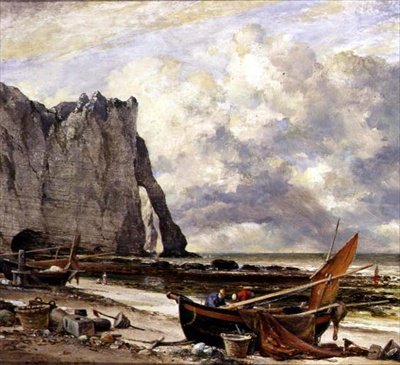 Etretat, strand med båge av Edward William Cooke