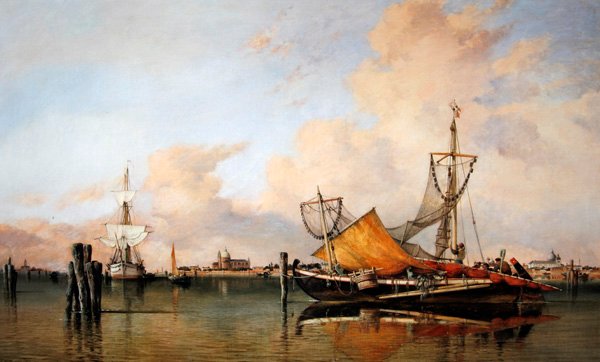 Kväll före dåligt väder på lagunen, Venedig av Edward William Cooke