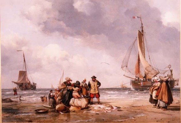Fiskare som räknar fångsten av Edward William Cooke