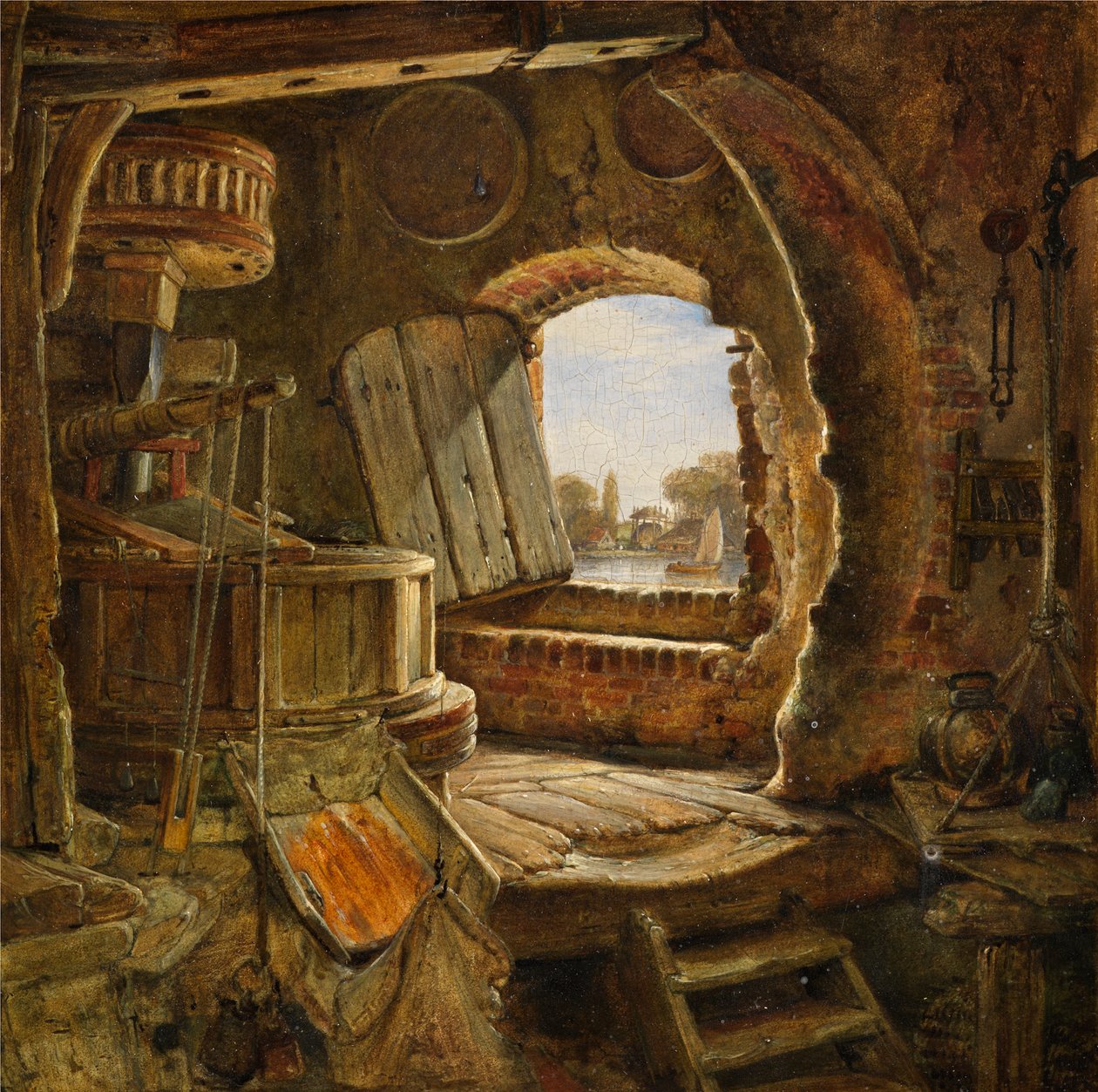 Rembrandts fars bruk, 1843 av Edward William Cooke