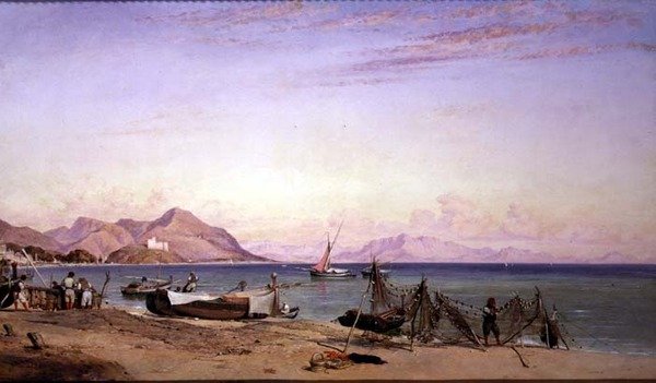 Salerno, torkning av nät av Edward William Cooke
