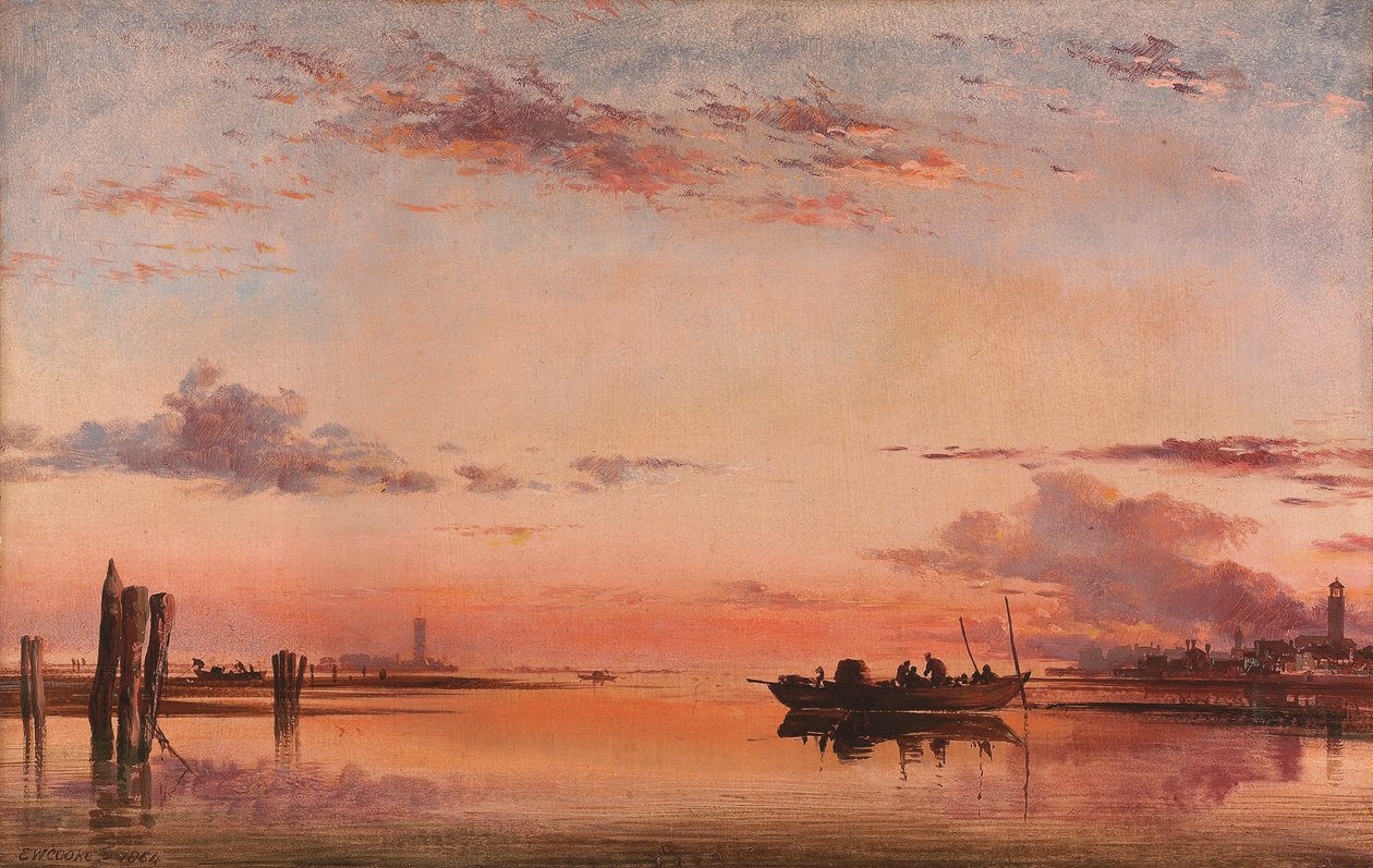 Santa Maria della Salute, Venedig: Kväll, av Edward William Cooke