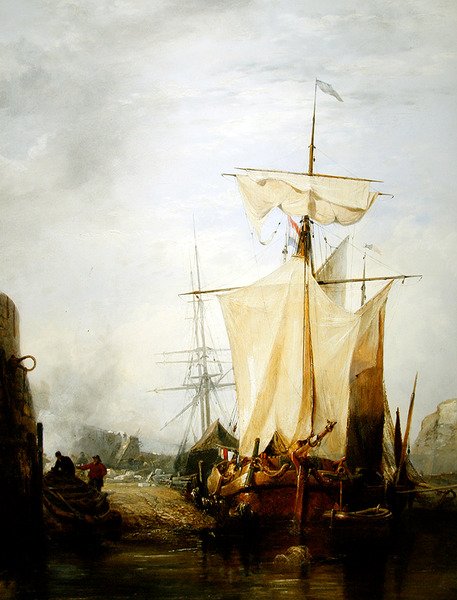 St. Peter Port, Guernsey (olja på duk) av Edward William Cooke