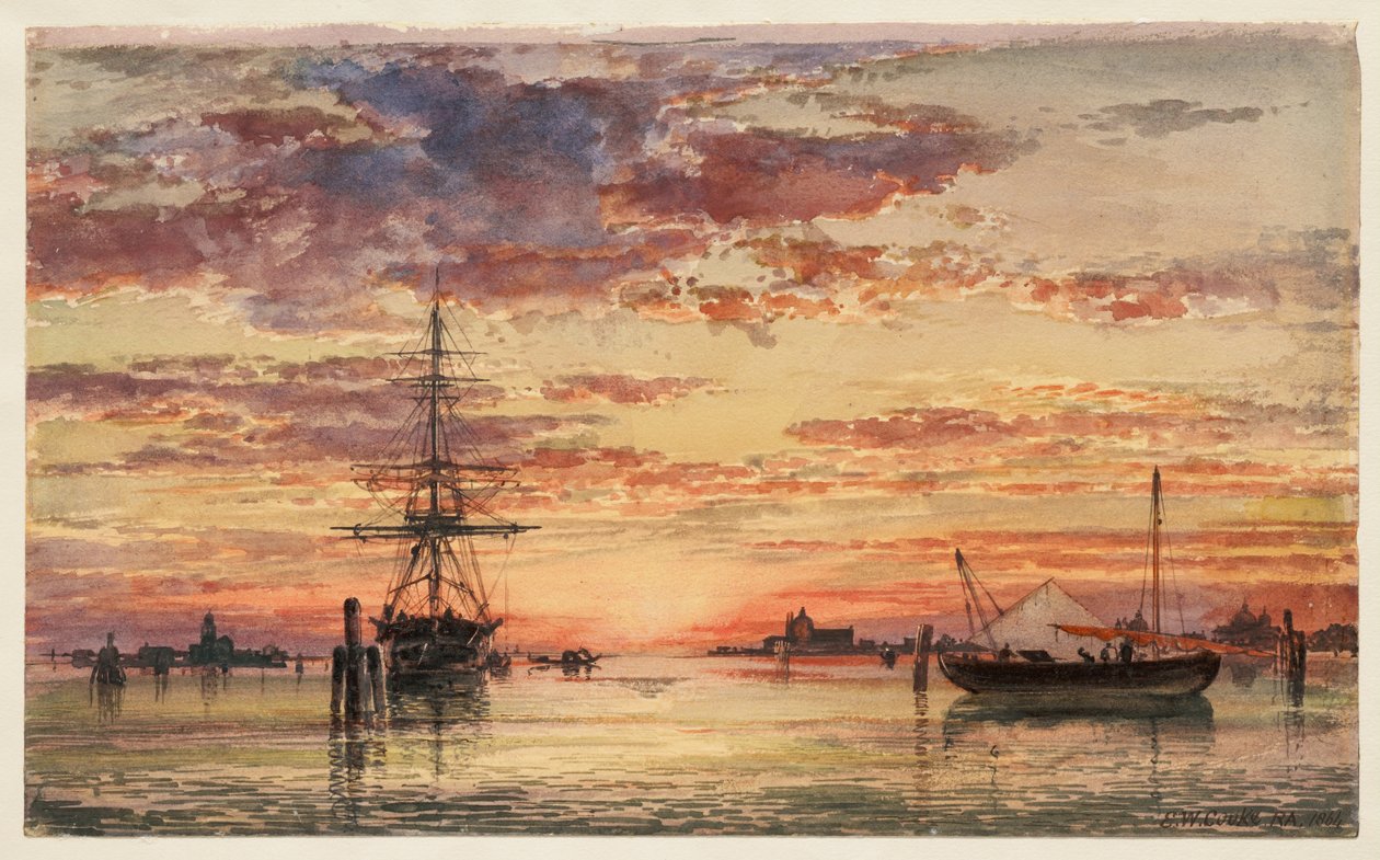 Venedig vid solnedgången av Edward William Cooke