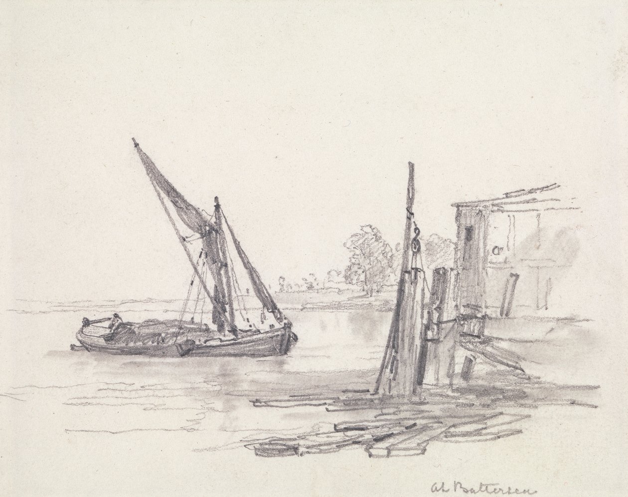 Utsikt över Themsen vid Battersea av Edward William Cooke