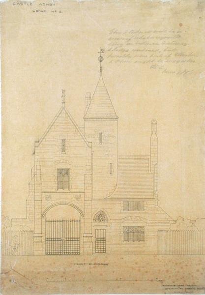 Fronthöjd av Castle Ashby, Lodge No.2 av Edward William Godwin